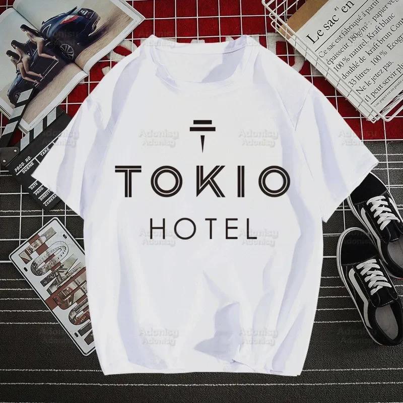 Tokio Hotel Group Musik Harajuku Herren T-Shirts Tees Shirt Tops Design Kurzärmelig Y2K Ästhetik 90er Anime T-Shirt