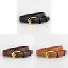 Classic Leather Womens Belt With Alloy Buckle For Casual And Business Wear