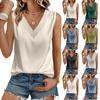 Women's V-neck Fashion Sleeveless Loose Satin Vest Top