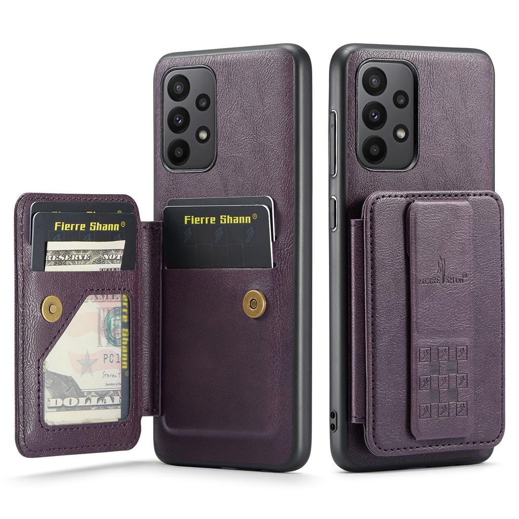 For Samsung Galaxy A73 5G Case with Card Holder Leather+TPU Protective Phone Cover