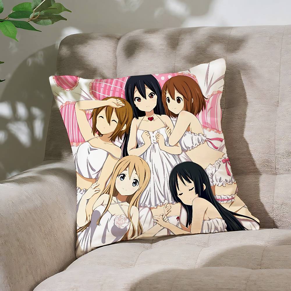 Anime K-K-ON! Pillow Case Cushion Cover Soft Cute Throw Pillow Case For Car Sofa Pillowcase Polyester With Zipper