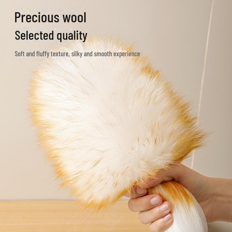 Premium Wool Duster: Electrostatic, Fluffy & Extendable for Efficient Household Dust Removal
