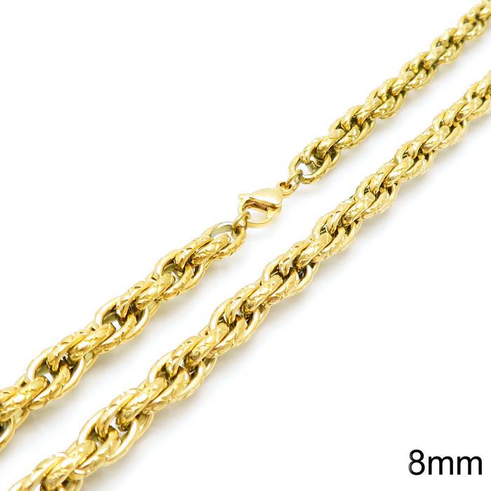 KALEN Stainless Steel Twisted Chain Bracelet For Women Men Rock Thick Patterned Loop Necklace Gold Color Trend Jewelry Gift