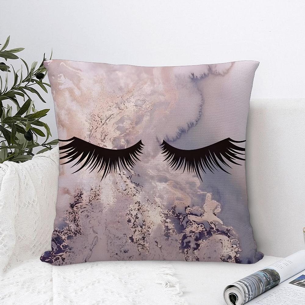 Beauty Makeup Eyelash Pillow Case Sofa Decorative Home Double-sided Print Plush Square Throw Pillow Covers Cushion Decor Cover