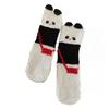 1/5 Pairs Sleeping Socks Cartoon Panda Design Thickened Coral Velvet Warm Winter Socks Mid-Tube Floor Socks