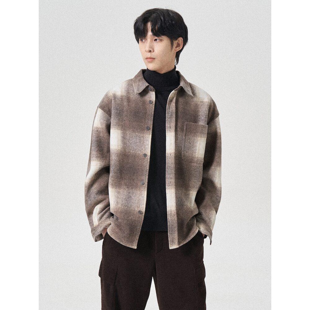 8Seconds Wool-Like Big Check Oversized Shacket Beige Beige/M