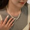 Sophisticated Pearl Necklace Accessory Delightful Necklace with Bowknot Pendant Beaded Chain for Collection Enthusiasts