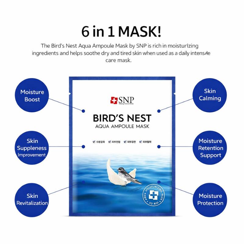 SNP Bird's Nest Aqua Ampoule Mask (10 Sheets Set)
