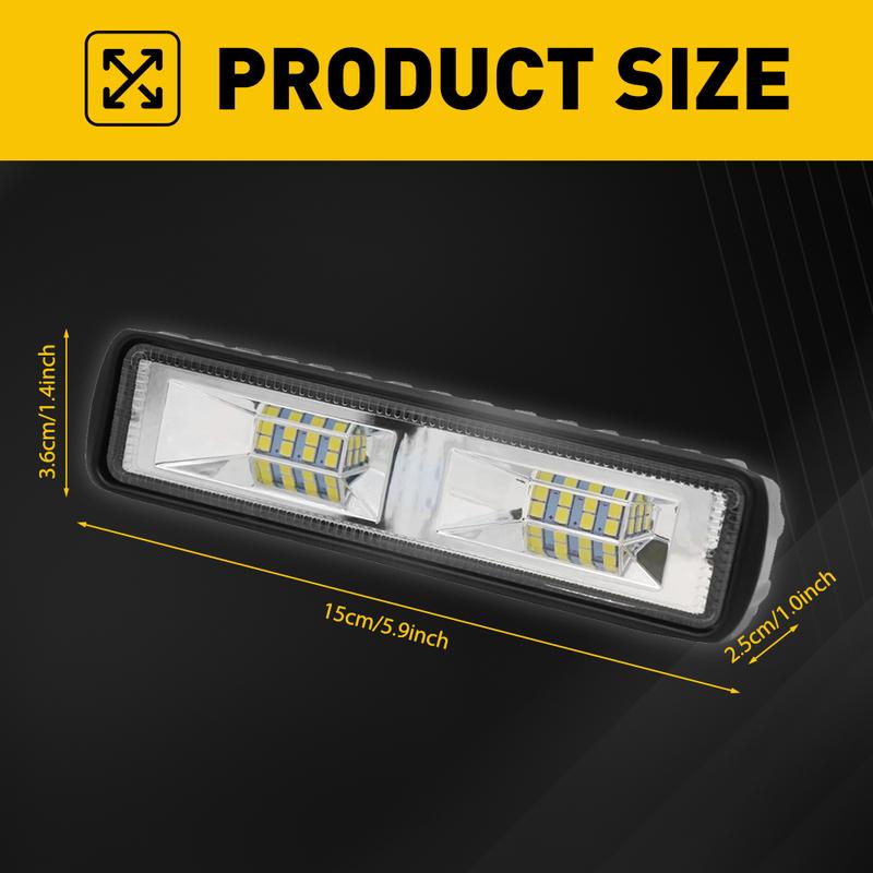 2Pcs 18W LED Car Work Light 16SMD Motorcycle 4x4 Off-road Truck Flood Light Universal Aluminum Alloy Headlights DRL Driving Lamp