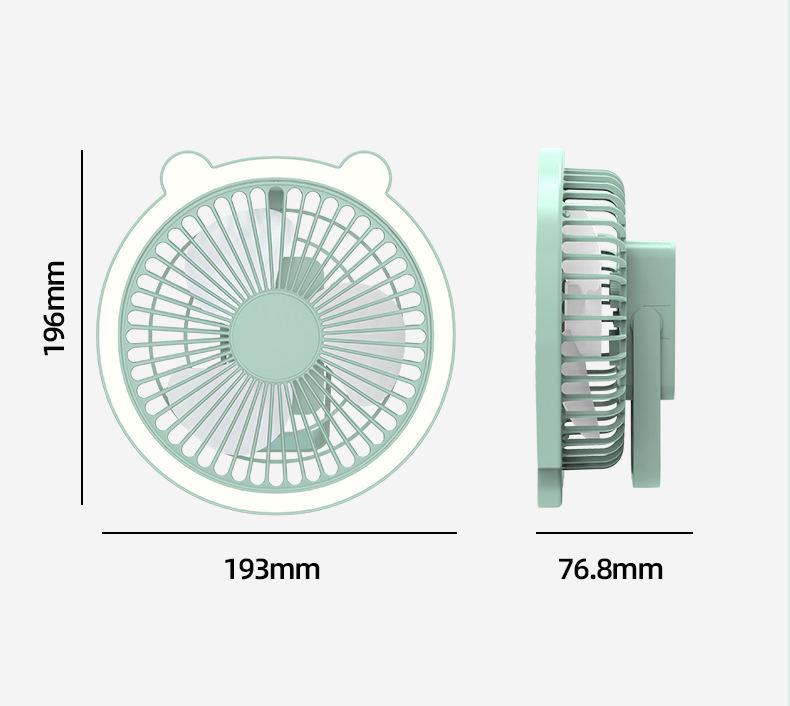 Mini Fan with Led Night Light Usb Rechargeable Fill Light Desk Fan Portable Table Lamp Variable Fan for Home Office Gift