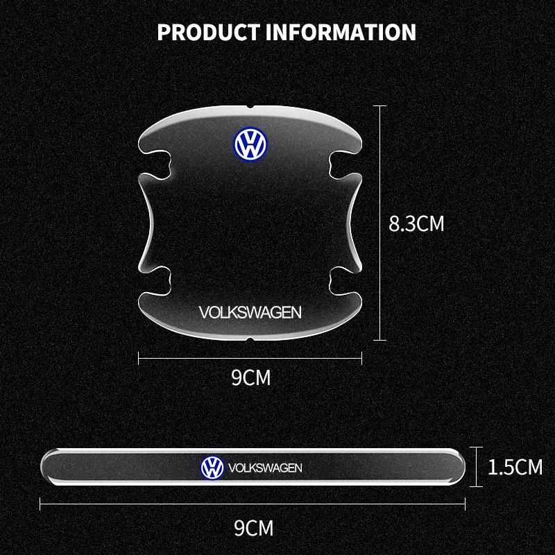 VW GTI GOLF 2026 Hot For VW VOLKSWAGEN Car Door Bowl Transparent Anti-collision Protector Bar Stickers For Volkswagen Polo Jetta