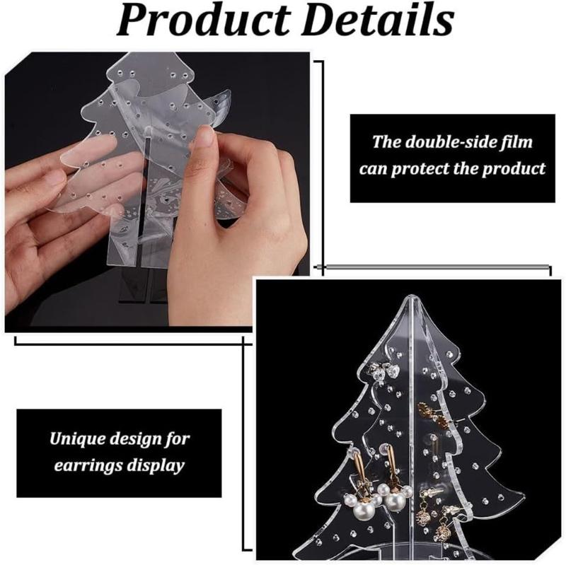 Acrylic Earrings Organizer Christmas Tree Earring Stand Jewelry Presentation Rack Ear Rings Holder for Women Girls