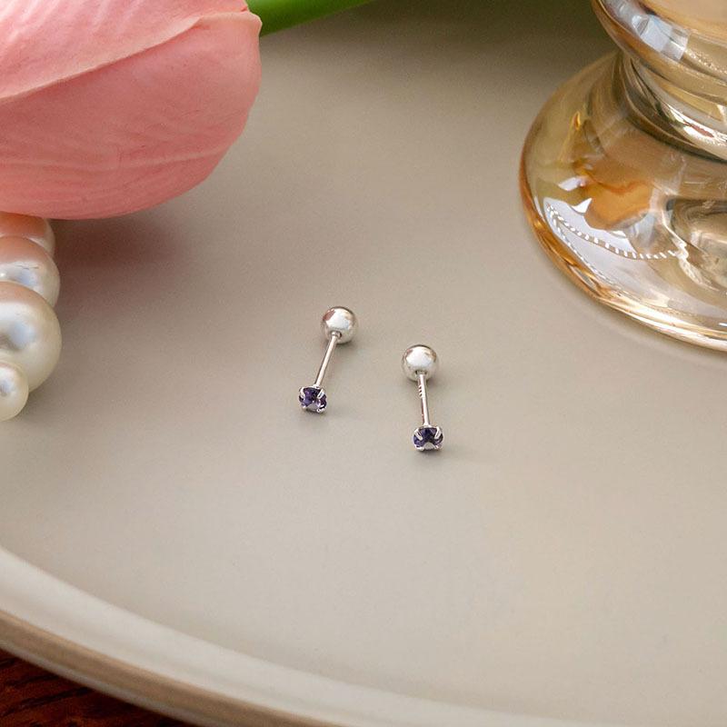 Lehce luxusní jednoduché barevné zirkonové pecky, niche designové náušnice, vysoký temperament, svěží náušnice