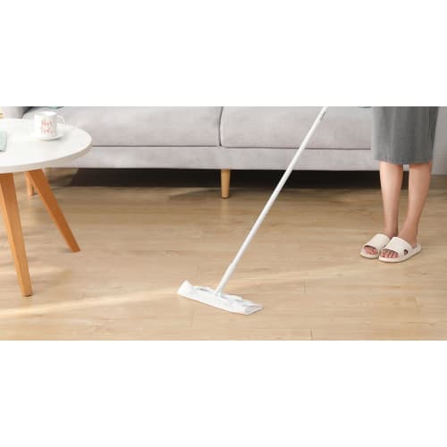 Eyliden Floor Wiper, Floor Mop, Floor Cleaning Tool, White, 4-Section Joint, 10 Drying Sheets, Adjustable Length, for Balcony, Entryway, Floor, and Gl
