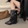 American Spice Girls Belt Buckle Pants Boots Short Boots Women's Boots 2025 Early Autumn New Niche Design Short Boots Western Boots