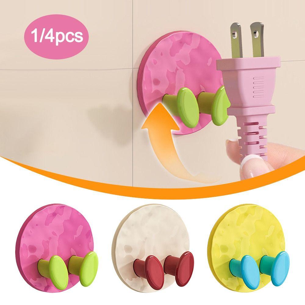 1/4PCS Multi-Purpose Plug Storage Fixer Power Plug Holder for Kitchen Bathroom Storage