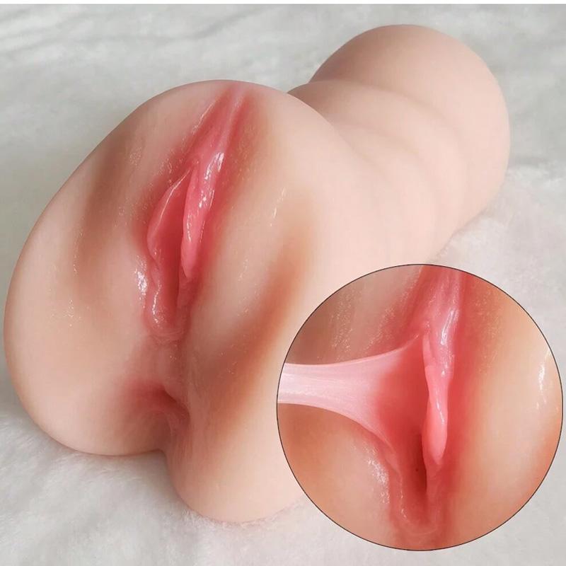 2 In 1 Male Masturbator,Vagina with 3d Realistic Texture and Tight Asshole, Male Adult Sex Toys, Portable Penis Stimulator