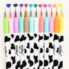 10 pz 0.38mm Penne Gel Impugnatura Comoda Portatile Inchiostro Uniforme Creativo Scrittura Liscia Multicolor Design Della Mucca Firma Penne Forniture Per Ufficio