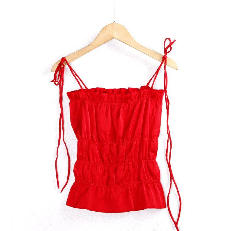 

Lace Fashion Slim Women s Clothing Export Tail Single Strap Red S