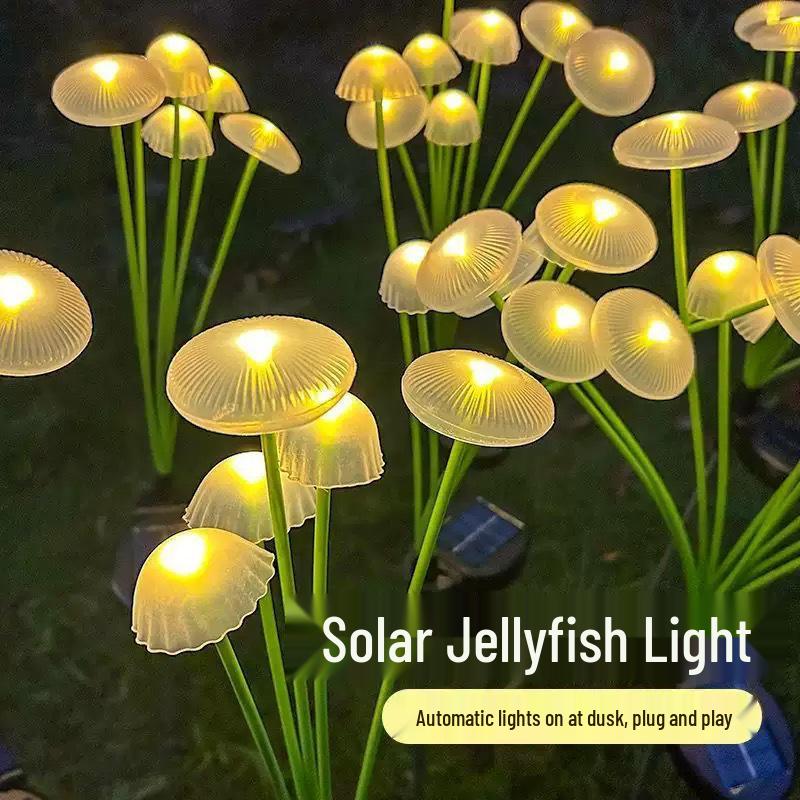 Solar Mushroom Jellyfish Lights - Outdoor Waterproof Garden Lawn Decorations