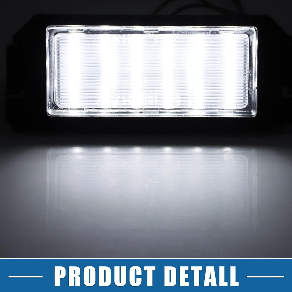Car 6000K White LED License Plate Light Assembly 925012M000 2835SMD for Hyundai Veloster 2012-2017 ABS Clear Black 1 Pair