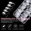 240pc Oval Almond Gel Nail Tips Medium Fake Nails, Clear Acrylic Nails Oval Soft Gel Nail Tips for Artificial Nail Extension, Press On Nails Making