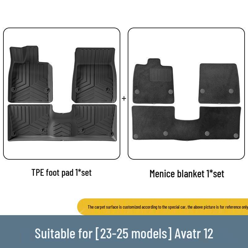Eco-friendly TPE Car Floor Mats for 23-25 Avatar 12 Models - Includes Trunk and Seat Back Mats