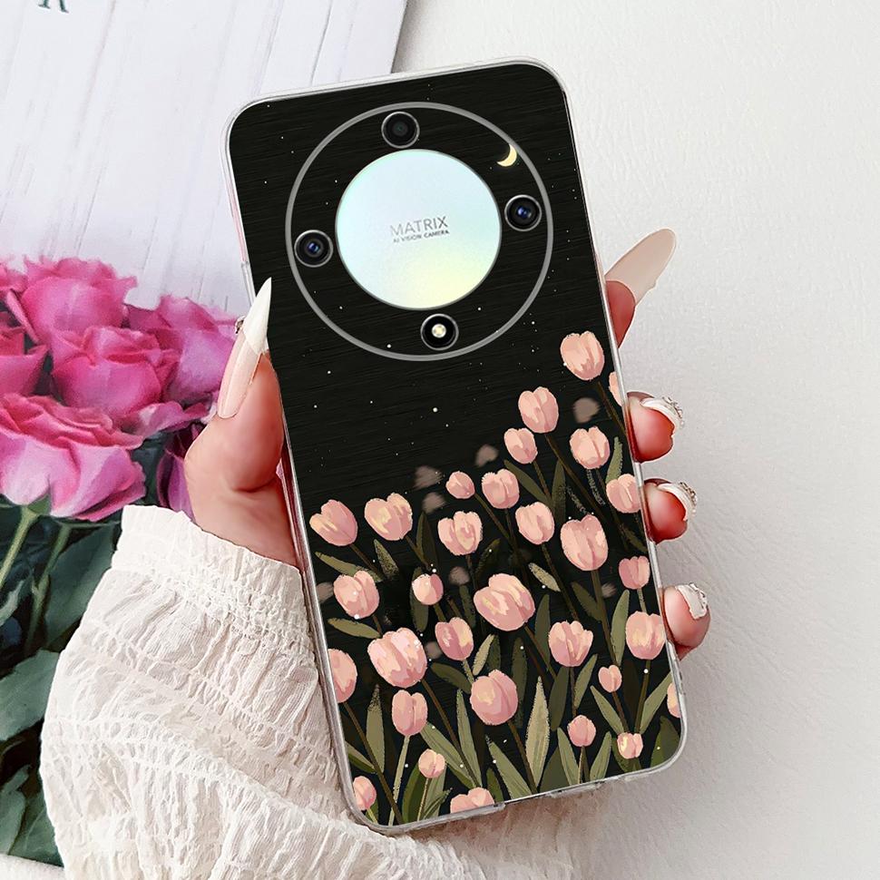 For Honor X9b 5G Case Flowers Butterfly Painted Cover Soft Silicone Casing For Honor X9 X9 b HonorX9b 5G Phone Case