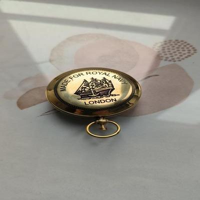 Push Button Pocket Compass Brass Polishing 5.08 Cm