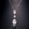 ZAKOL Brand Classic Aesthetic Water Drop CZ Pendant Necklace Shiny Geometric Crystal Wedding Party Zircon for Women Wholesale