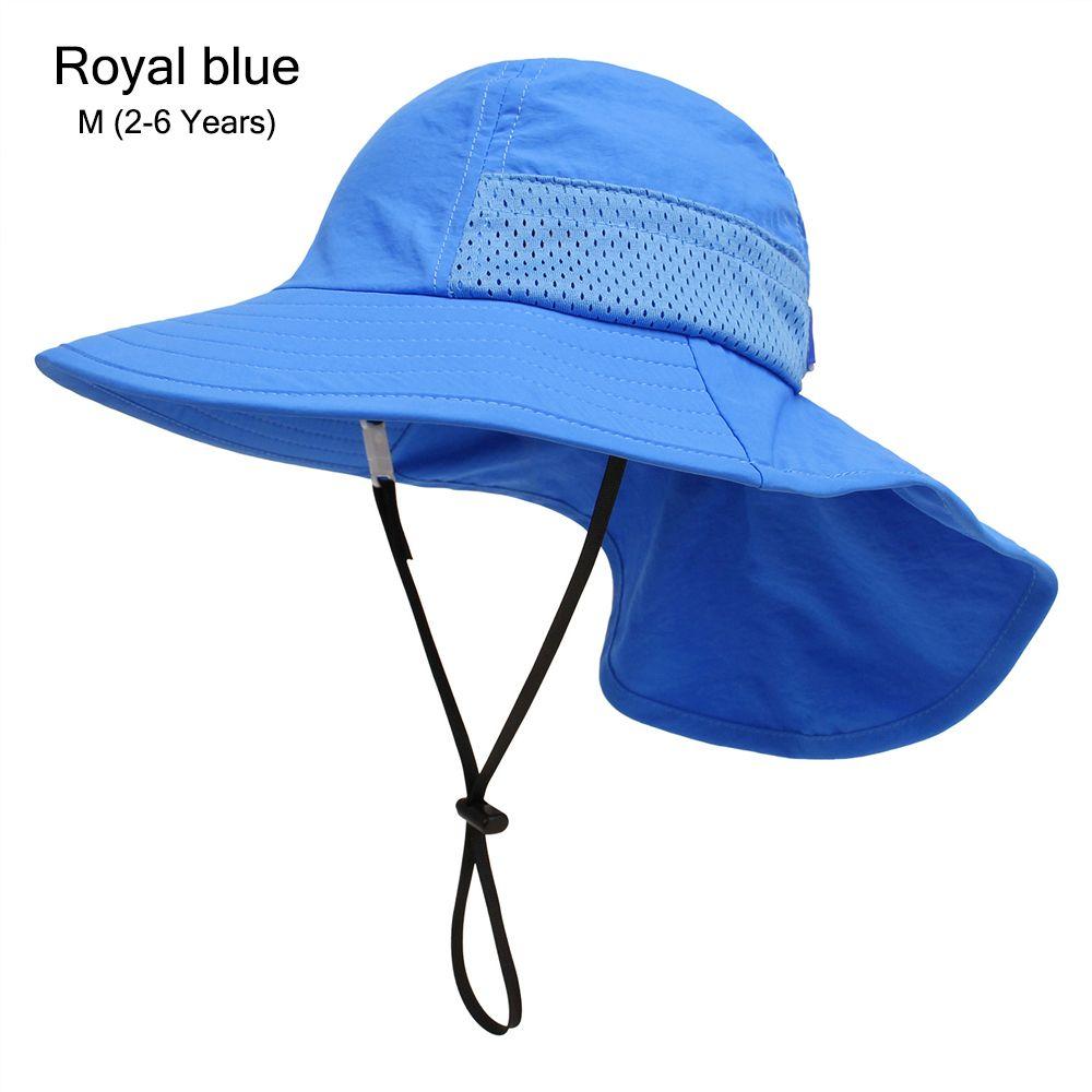 Girls Large Brim Breathable Beach Hat with Neck Flap Kids Sun Hat Beach Play Hat Sun Protection Hat
