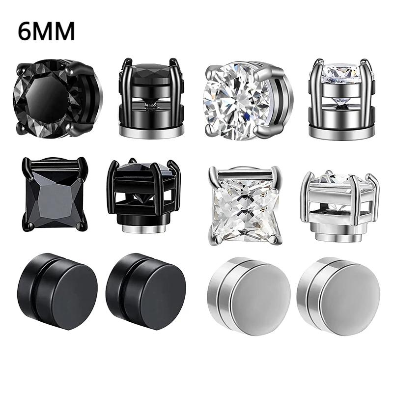 Kristallen Sterke Magnetische Oorclip Oorbellen voor Mannen en Vrouwen Punk Ronde Zirkonia Magneet Oorbellen Niet Gepiercete Sieraden
