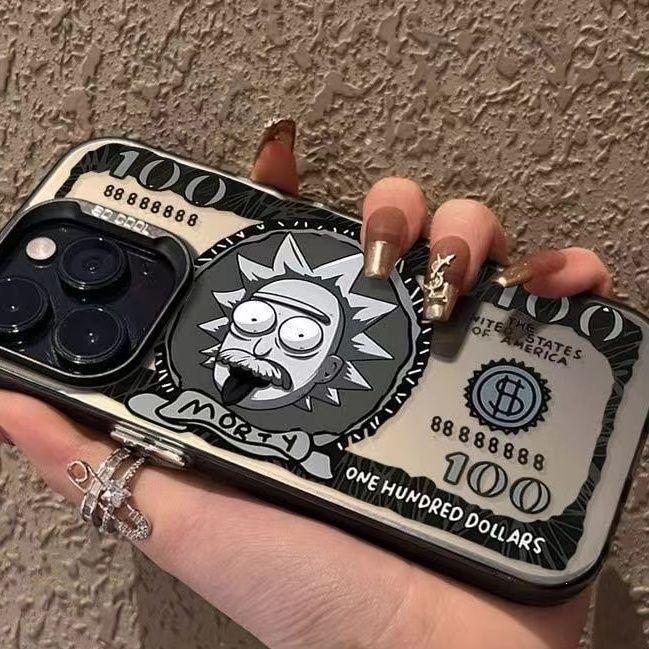 Trend Rick banknotes are suitable for Apple 16plus mobile phone case iPhone15promax anti-drop 14 hard 13 new models
