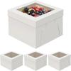 5pcs with Window Cookie Bakery Boxes Square Wedding Pastry Box Cupcakes Treat Boxes  Party Decor