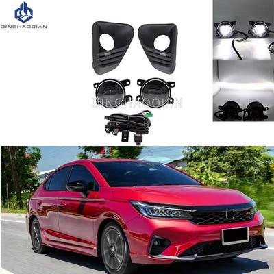 1 Pair Car Front Bumper LED Fog Lights Assembly Driving Lamp Foglight Wiring Switch Set For Honda CITY City 2023 2024