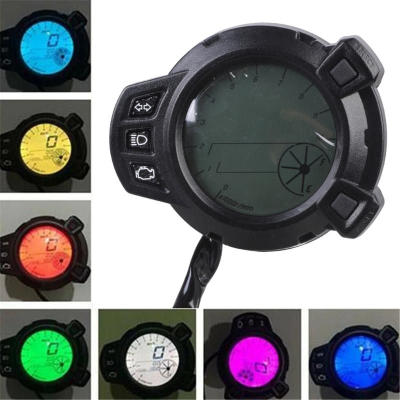 Stylish 12V Motorbike Odometer Oil Level Gauge 7 Color with Adjustable Brightness Waterproof Designs Suitable for BWS125