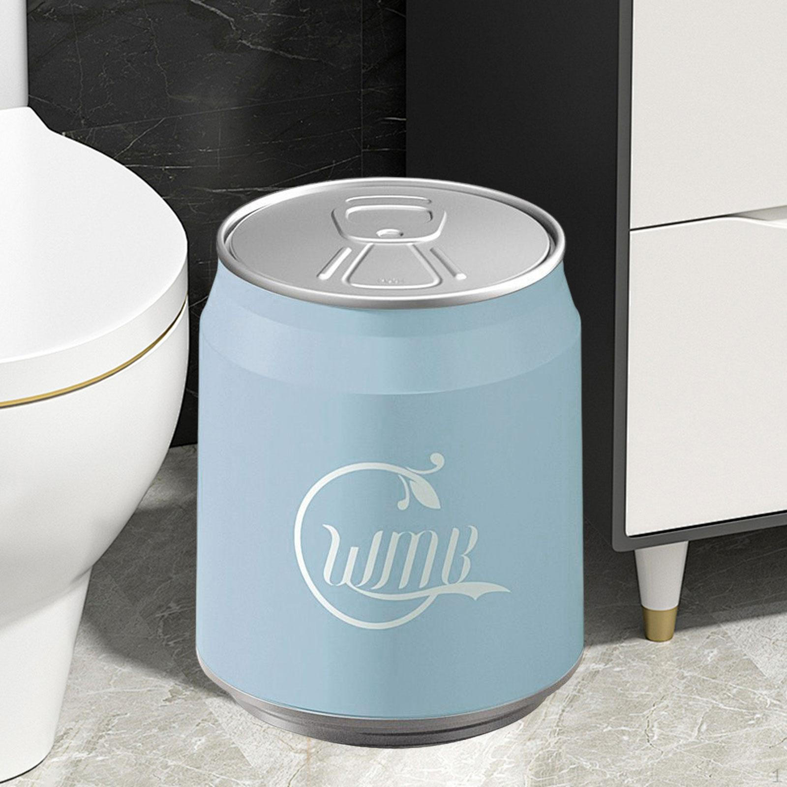 

Мусорное ведро в форме банки колы креативное круглое маленькое прессованное мусорное ведро для туалета Blue