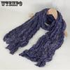 Spring/Summer Cotton and Hemp Floral Folded Scarf for Women Versatile and Comfortable Long Scarf