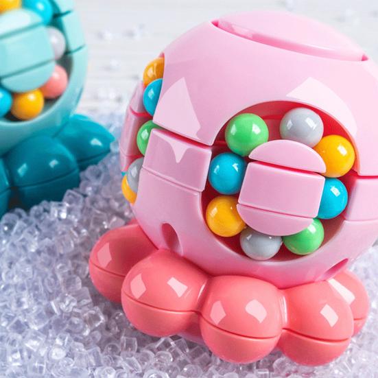 Cube Toy Smooth Rotation Stress Relief Fidget Toy Fall-Resistant Octopus Shape Sensory Fidget Gadget Kids Puzzle Cube Toy