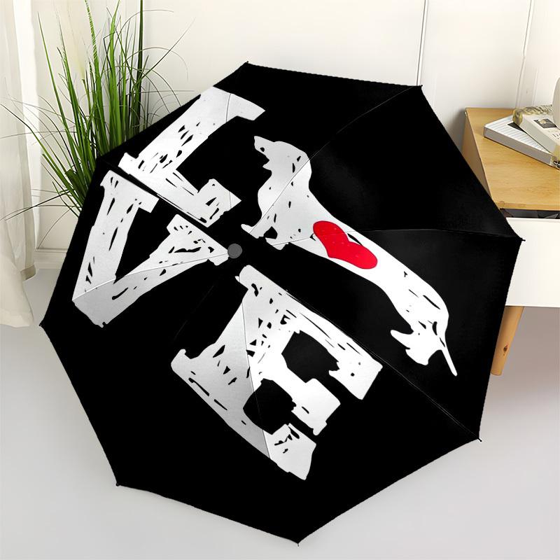 1pc Love with Dachshund Heart Umbrella with Plastic Handle,Vibrant Cartoon Pattern,Multi-functional UmbrellaB1986