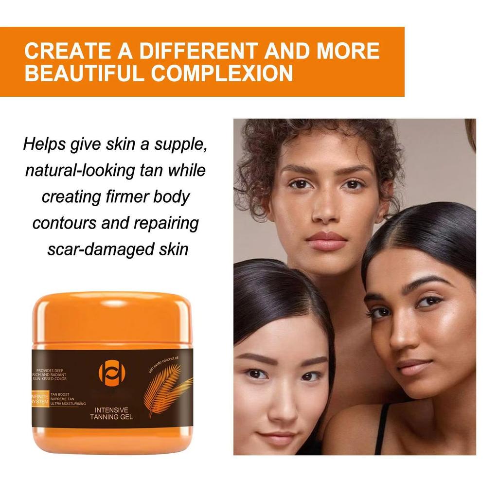 Intensive Tanning Gel Natural Tanning Accelerator Cream Gel Brown Tanning Gel for Sunbeds & Outdoor Sun