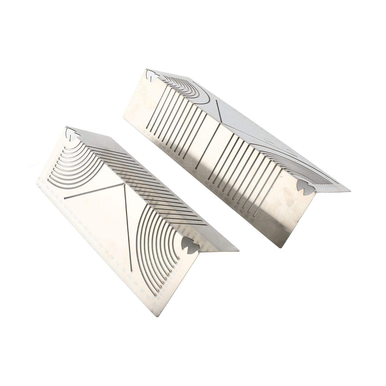 

2 Pcs Angle and Arc Marking Tool Multi Functional Stainless Steel Linear Arc Scriber for Pipe Cutting Welding