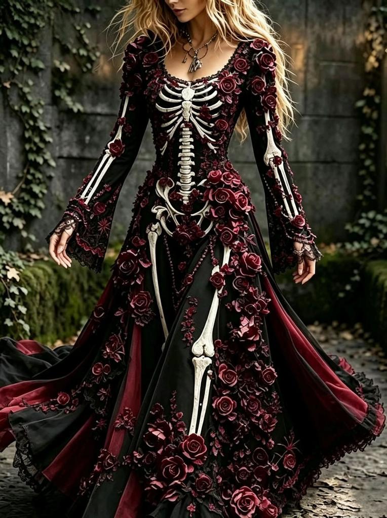 Hot Sale Craft V-Neck Sweet Ladies Halloween Dress Ladies Dress