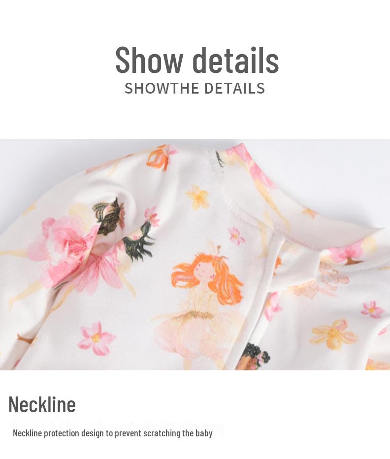 Newborn Long Sleeve Bodysuit with Double Zipper for Easy Change - Autumn/Winter Belly Protection, Prevents Chills