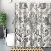 Rococo Stil Grauer Vintage Barock Duschvorhang - Traditionelles Luxusdesign, Polyester, Elegante Badezimmer Deko Zubehör