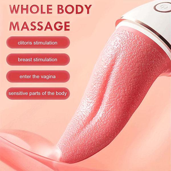 Clitoral Stimulator Tongue Vibrator Red Oral Sex Clitoris Vibrator, Tongue Toy for Women, Clitoral Licking Vibrator with 10 Modes Adult Toys