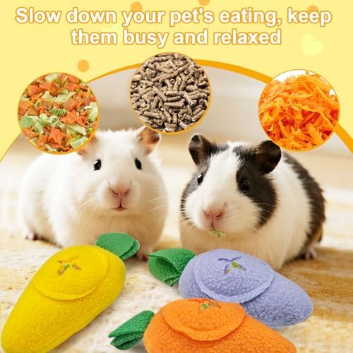 Penitue 3-Piece Guinea Pig Foraging Toys, Washable Slow Feeder Snuffle Ball Puzzle Toy for Hamsters Rabbits Chinchillas