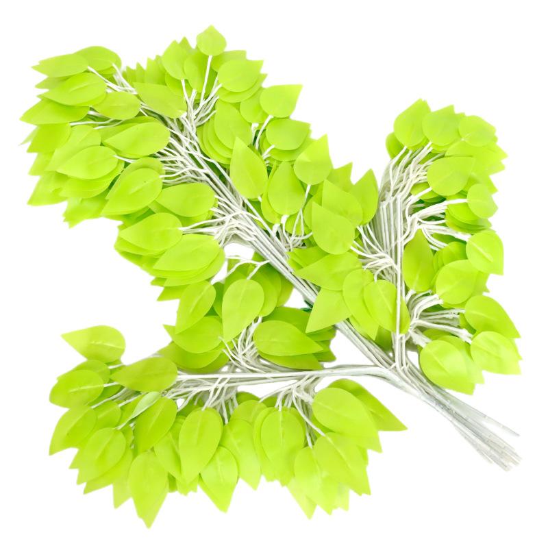 Simulated Banyan Tree Leaves Branches Fake Trees Garden Decoration Leaves 12 Pieces Glued Color Printed Large Simulated Plants