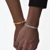 Vnox Simple Stainless Steel Chain Bracelet For Women Men,Link Adjustable Gold Silver Color Couple Bracelets,Fashion Hand Jewelry