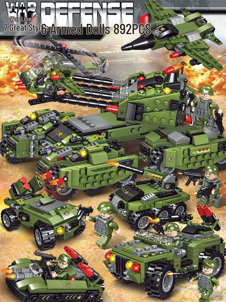 Stavebnice obrněného vozidla kompatibilní s Lego - Sestavení tanku, Perfektní dárek pro kluky, Dodávka po jednom kuse (Model 41036)
